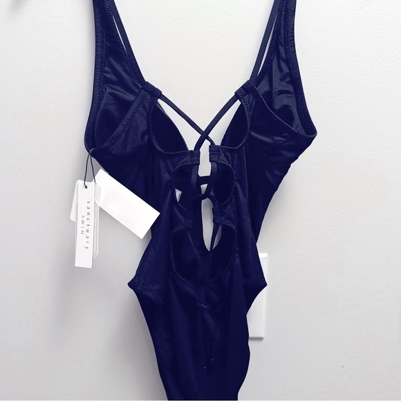 Sanctuary Women's Refresh Plunging Lace-Back One-Piece Swimsuit, swimwear - Picture 7 of 15